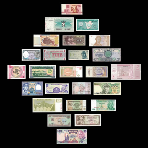 25 Banknotes from 25 Countries