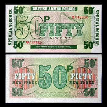 British Armed Forces Military Currency