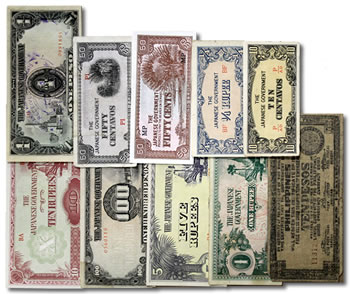 Collection of 10 WWII Occupation Notes BN-68