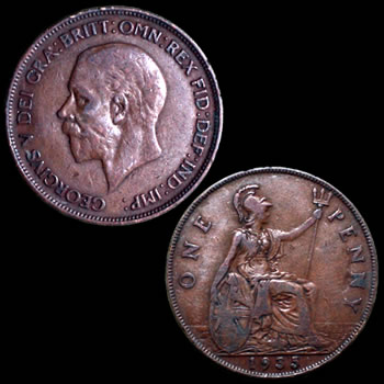 1910 - 1936 Great Britain Large Penny