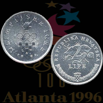 1996 Croatia 2 Lipe Olympics Coin