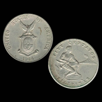 1937 - 1945 Philippines 5 Centavos Coin