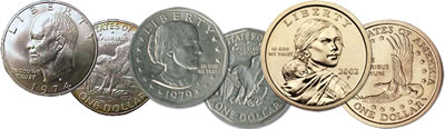 Sacagawea Ike and Susan B Anthony Dollar Set