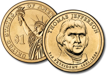 2007-D Thomas Jefferson Presidential Dollar Coin