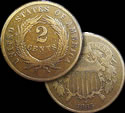 US 2 Cent Pieces