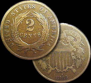 US 2 Cent Pieces