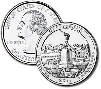 2011-D Gettysburg National Military Park Quarter - Uncirculated