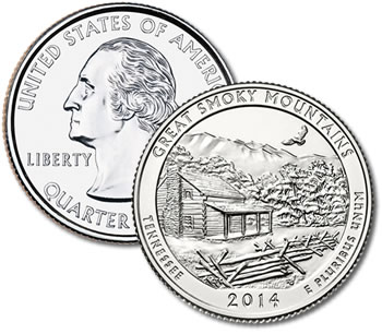 2014-P Great Smoky Mountains National Park Quarter - Uncirculated