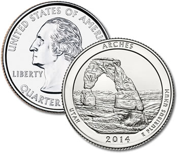 2014-D Arches National Park Quarter - Uncirculated