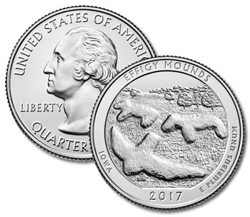 2017-D Effigy Mounds National Monument Quarter - Uncirculated