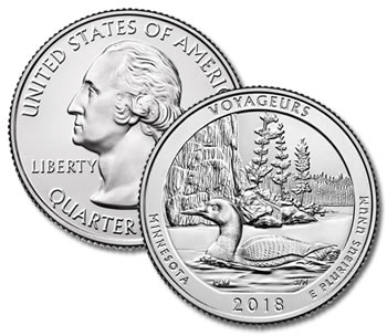 2018-P Voyageurs National Park Quarter - Uncirculated