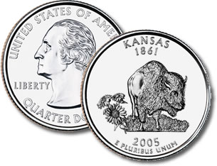 2005-P Kansas Statehood Quarter