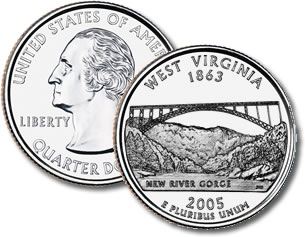 2005-P West Virginia Statehood Quarter